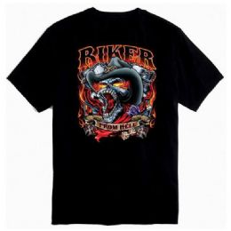 12 Bulk Black Color Tshirt Biker From Hell