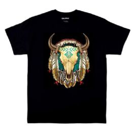 6 Bulk Steer Skull Dreamcatcher Black Color T-Shirts Xxl