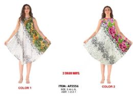 12 Bulk Rayon V-Neck Flower Print Dresses - Assorted