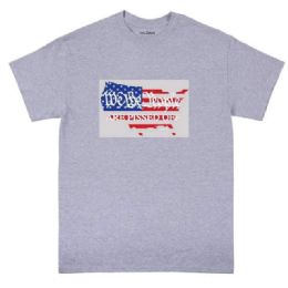 12 Bulk Pissed Off America Sports Gray Color T-Shirt