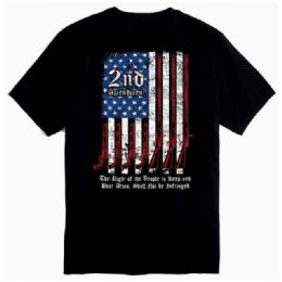 12 Bulk 2nd Amendment Usa Flag T-Shirts - Black Xxl
