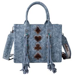 12 Bulk Montana West Fringe Mariposa Concho Collection Tote - Jean Blue