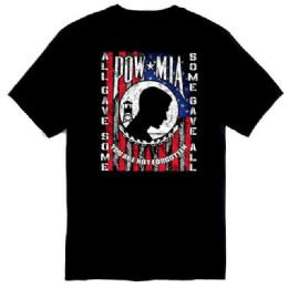 12 Bulk Pow Mia Flag T-Shirts - Black Xxl