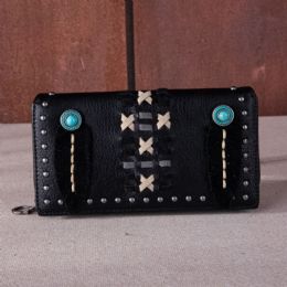 12 Bulk Montana West Feather Collection Wallet - Black