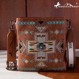 12 Bulk Montana West Concho Collection Concealed Carry Crossbody - Brown