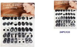 96 Bulk 24 Pcs Fake Plug Body Jewelry - Assorted