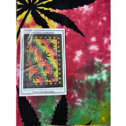 5 Bulk Tie Dye Rasta Marijuana Leaf Tapestries