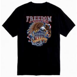 12 Bulk "freedom Is Never Free" U.s. Veteran T-Shirts - Black Xxl