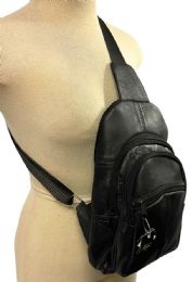 12 Bulk Unisex Genuine Leather Crossbody Sling Bag