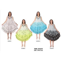 12 Bulk Rayon Paisley Floral Tie Dye Dresses - Assorted
