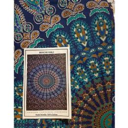 5 Bulk Blue Floral Mandala Tapestries