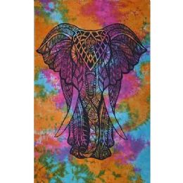 5 Bulk Tie Dye Elephant Tapestries
