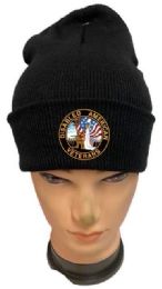 12 Bulk Disabled American Veterans Winter Beanies - Black