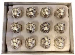 12 Bulk Lion Metal Ring