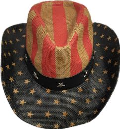 12 Bulk Usa Flag Cowboy Hats