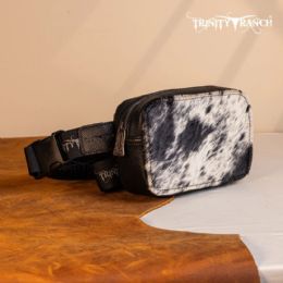 12 Bulk Trinity Ranch Genuine HaiR-On Cowhide Belt Bag - Black