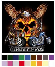 12 Bulk Eagle Flame Motorcycle Heat Transfers - 14.5'' X 14.5''