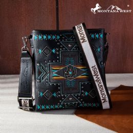 12 Bulk Montana West Concho Collection Concealed Carry Crossbody - Black