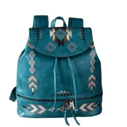 12 Bulk Montana West Embroidered Collection Backpack Turquoise