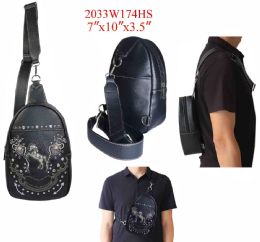 12 Bulk Zelris Floral Horse Western Crossbody Backpack - Black & White