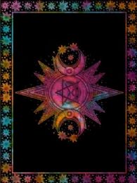 5 Bulk Tie Dye Moon & Star Tapestries