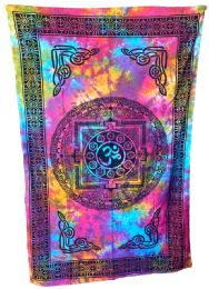 5 Bulk Tie Dye Om Mandala Tapestries