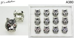 12 Bulk Tiger Head Metal Ring