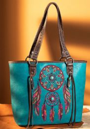 12 Bulk Montana West Dream Catcher Collection Concealed Carry Tote - Turquoise