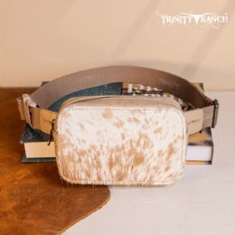 12 Bulk Trinity Ranch Genuine HaiR-On Cowhide Belt Bag - Tan