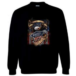 6 Bulk Armed Forces Black Color Sweat Shirts Xxl