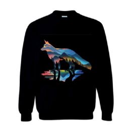12 Bulk Black Sweat Shirts Mountain Fox