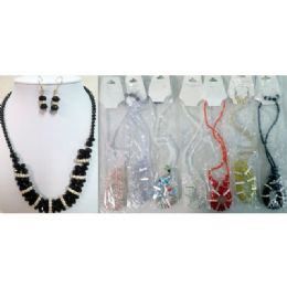 12 Bulk Crystale Jewelry Necklace & Earring Set