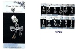 96 Bulk 12 Pcs Body Piercing Jewelry - Assorted