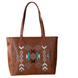 12 Bulk Montana West Embroidered Collection Concealed Carry Tote - Brown
