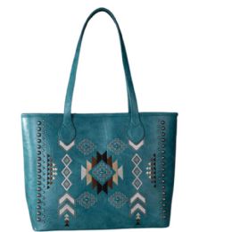 12 Bulk Montana West Embroidered Collection Concealed Carry Tote - Turquoise