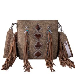 12 Bulk Montana West Fringe Mariposa Concho Collection Crossbody - Khaki