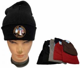 12 Bulk Disabled American Veterans Winter Beanies - Assorted