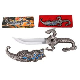 12 Bulk 5-inch Fantasy Dragon Dagger With Gift Box (blue Fitting)