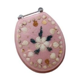4 Bulk Oval Sea Shells Polyresin Toilet Seat (Baby Pink)