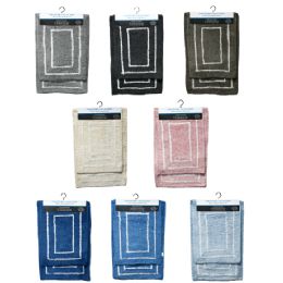 24 Bulk 2-Piece Cotton Bath Rug Set - Stratford Assorted
