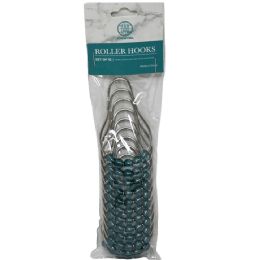72 Bulk 12-Piece Light Blue Metal Roller Shower Hooks