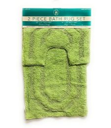 12 Bulk Florance 2-Piece Sage Bath Mat Set