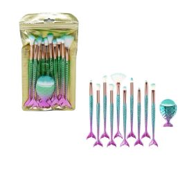 150 Bulk 111-Piece Mermaid Tail Makeup Brush Set