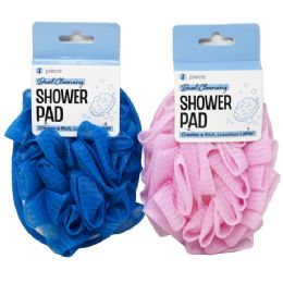72 Bulk Dual Cleansing Bamboo Shower Pad