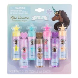 48 Bulk 7-Piece Afro Unicorn Lip Gloss Set 0.15 Oz Each