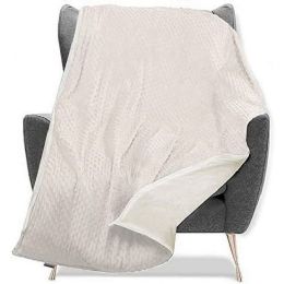 2 Bulk 60-inch x 80-inch 20lb Ivory Queen Size Weighted Blanket