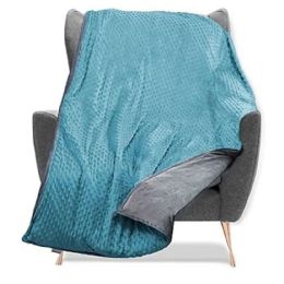 Bulk 86-inch x 92-inch 20lb Aqua King Size Weighted Blanket
