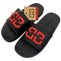 12 Bulk MEN BLACK SLIDE SANDALS SIZE 6-11
