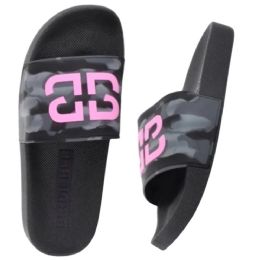 12 Bulk MEN GREY CAMO SLIDE SANDALS SIZE 6-11