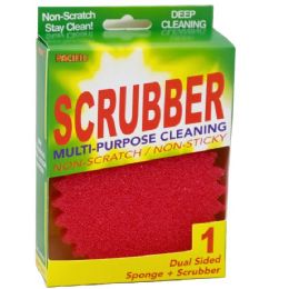 24 Bulk Pacific MultI-Purpose Cleaning Scrubber (2-Sided Scrubber + Sponge)